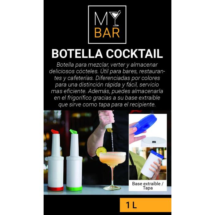 Botella Cocktail My Bar 1L - 4 Colores (12 Unidades) 12 Botella Cocktail My Bar 1L - 4 Colores (12 Unidades) 12