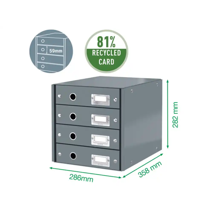 Leitz Click&Store Fichero Cajones Sobremesa 4 Cajones Negro 290x283x360 mm 1