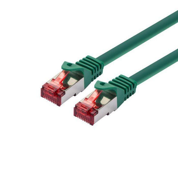 LOGON PROFESSIONAL Cable de Parcheo de Red S/FTP PIMF CAT6 de 20m Verde Apantallado con Conectores RJ45 Certificado Canal Link 3P