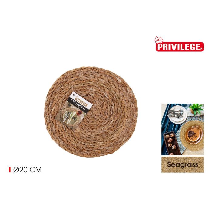 Salvamantel redondo Seagrass 20 cm Privilege (36 Unidades) Salvamantel redondo Seagrass 20 cm Privilege (36 Unidades)