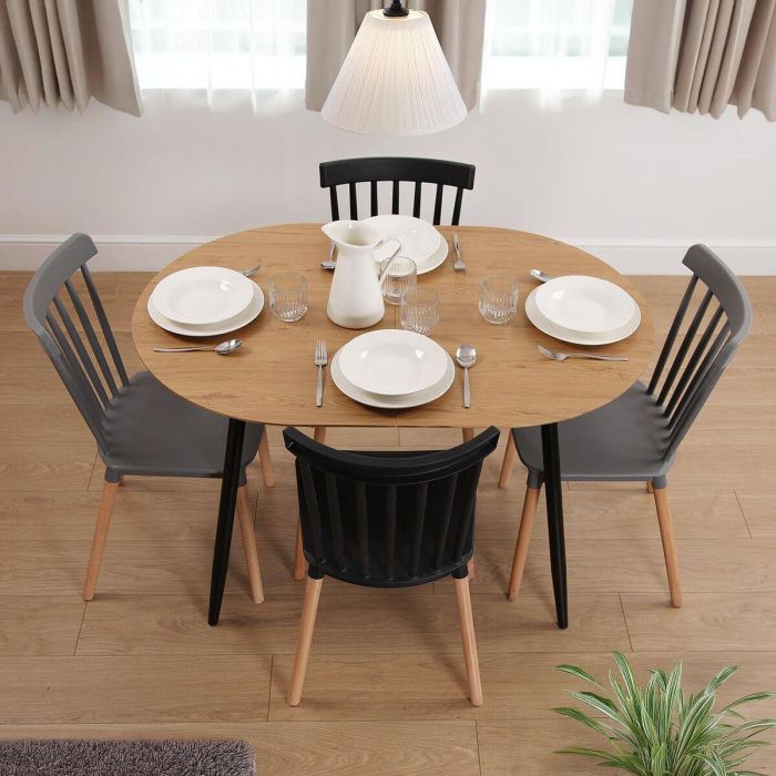 Mesa Extensible Doinyo Negra Versa 80x75 cm, Madera MDF 5