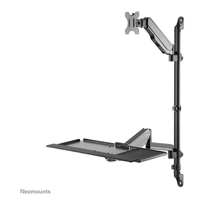 Neomounts WL90-325BL1 Soporte de Pared Móvil para Monitor 17-32", 9 kg, Resorte de Gas, Rotación 360°, Inclinación, Negro - Soporte de Trabajo de Pie/Sentado