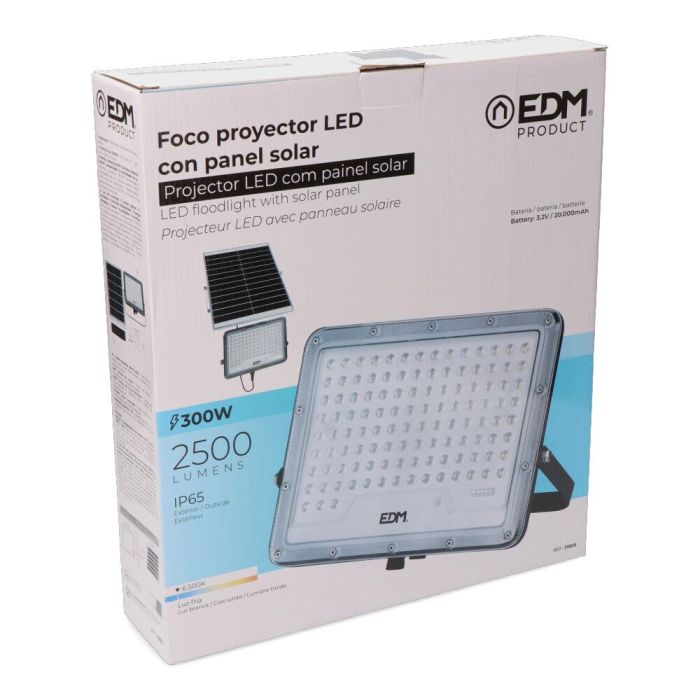 Foco proyector solar slim 300 W 2.500lm 6.500k 4 Foco proyector solar slim 300 W 2.500lm 6.500k 4