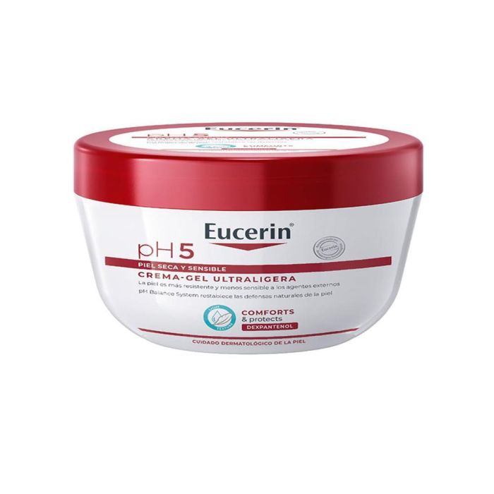 Eucerin PH5 Gel-Crema Ultraligera Hidratante Corporal con pH Balance y Dexpantenol para Piel Sensible y Seca 350 ml