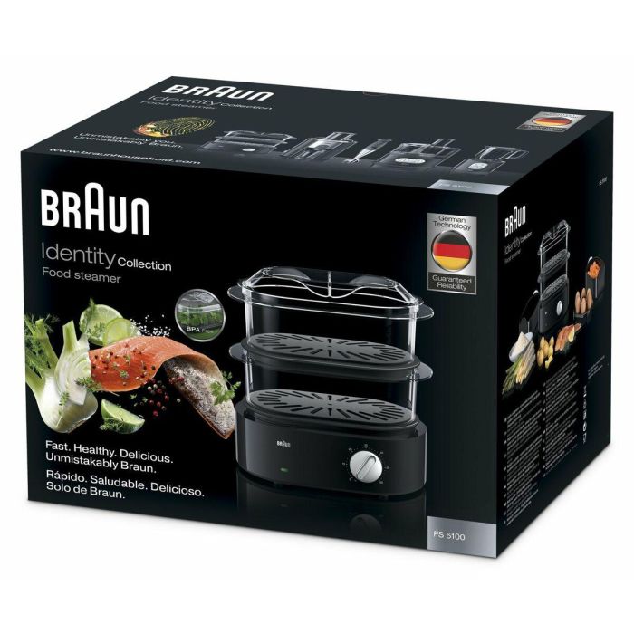 Braun FS 5100 Vaporera 850W Turbo vapor rápido 45s - 2 cestas BPA-Free 3.1L, tazón arroz 2L y temporizador autoapagado 1 Braun FS 5100 Vaporera 850W Turbo vapor rápido 45s - 2 cestas BPA-Free 3.1L, tazón arroz 2L y temporizador autoapagado 1