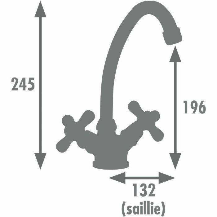 Edouard Rousseau AAAUB69442 Mezclador de Lavabo Retrosol Bronce Viejo - Base Ø 52 mm Caño Giratorio Alto 1