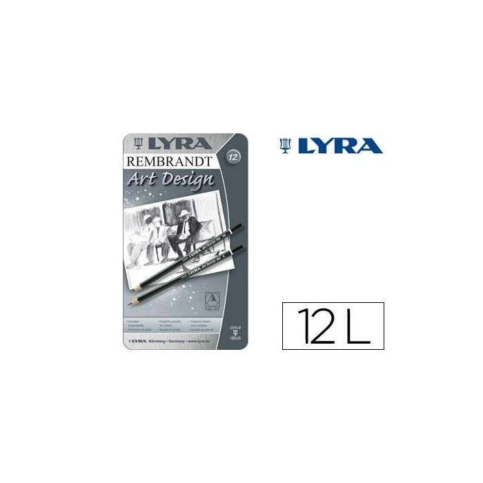 Lapices De Grafito Lyra Rembrand Art Design Caja De 12 graduaciones 6B-5B-4B-3B 2B-B-Hb-F-H-2H-3H-4H