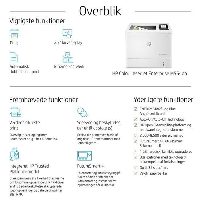 HP M554dn Impresora Color LaserJet Enterprise 16 HP M554dn Impresora Color LaserJet Enterprise 16