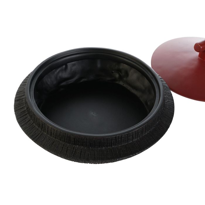 DKD Home Decor Tibor Oriental Negro Rojo Resina 28 x 28 x 15 cm 2