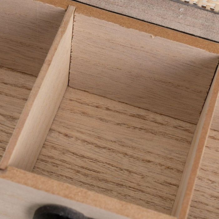 Caja para Infusiones HEARTS Negro Natural Poliresina Madera MDF 24 x 11 x 7 cm 3