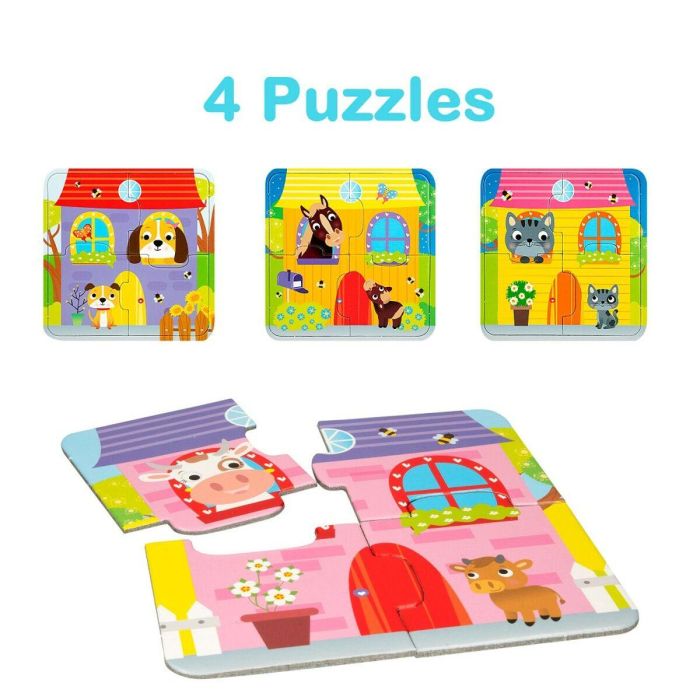 Puzzle Lisciani Carotina Baby 16 x 1 x 16,5 cm Granja 4 en 1 2