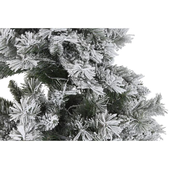 Árbol de Navidad DKD Home Decor Blanco Verde Metal Polietileno Nevado 130 x 130 x 218 cm 1