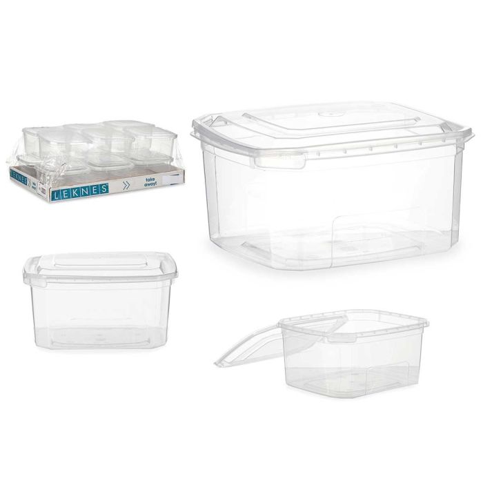 Fiambrera Plastico Rectangular 1000Ml Leknes 14X8CM (12 Unidades) Fiambrera Plastico Rectangular 1000Ml Leknes 14X8CM (12 Unidades)