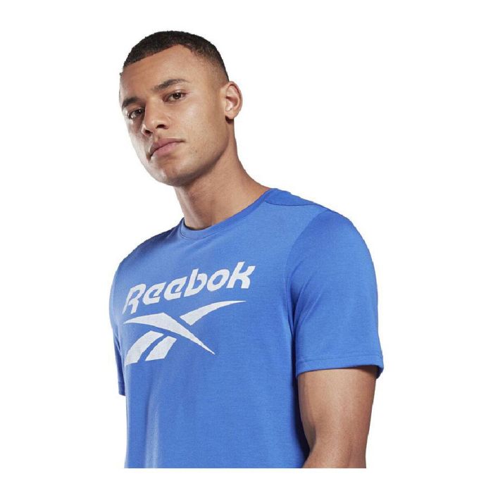 Camiseta de Manga Corta Hombre Reebok Workout Ready Supremium Azul 2 Camiseta de Manga Corta Hombre Reebok Workout Ready Supremium Azul 2