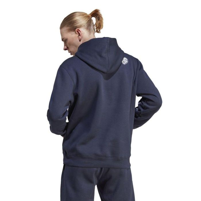 Sudadera con Capucha Hombre Adidas Bl Fl Hd Q3 Fl Azul Azul marino 3