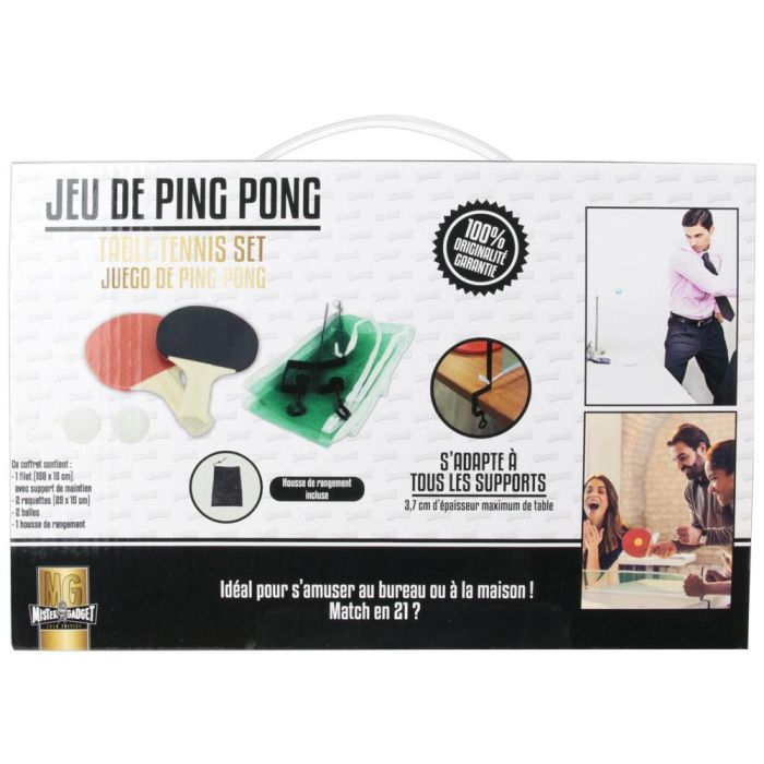 Mister Gadget Juego de Mesa Ping-Pong con Red, 2 Palas y 2 Pelotas para Divertirse en Cualquier Lugar 1