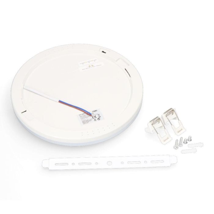 Edm Downlight led ajustable superficie/empotrar 20w 2050lm RA80, marco cromo, 3cct, Ø22,5cm 3