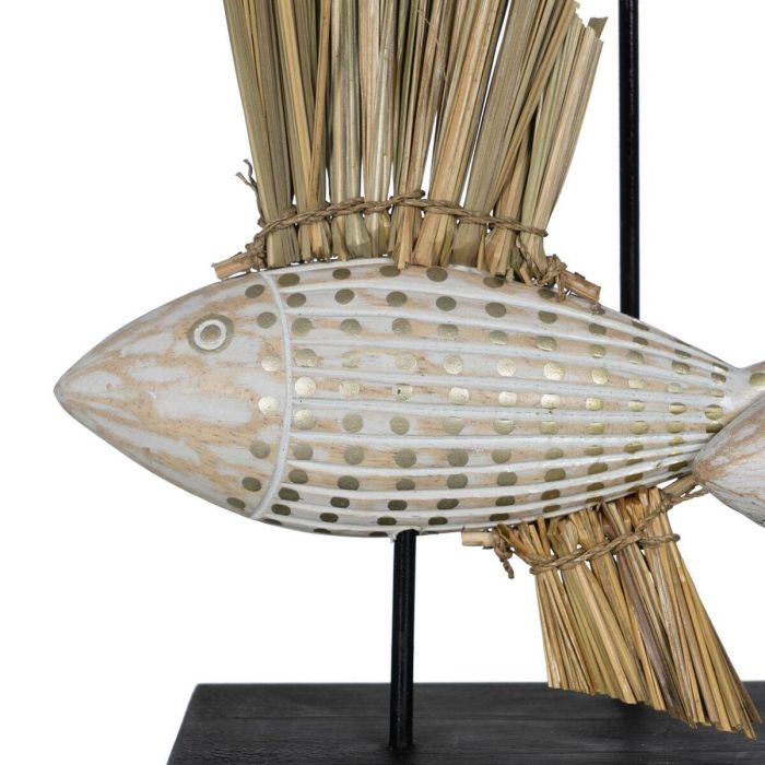 Figura Decorativa Blanco Marrón Natural Peces 30 x 10 x 40 cm 3