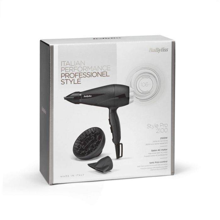 Babyliss 6710DE Secador de Pelo Profesional Turbo Pro 2100W Motor AC Iónico Antiestático con Boquillas y Difusor 1 Babyliss 6710DE Secador de Pelo Profesional Turbo Pro 2100W Motor AC Iónico Antiestático con Boquillas y Difusor 1
