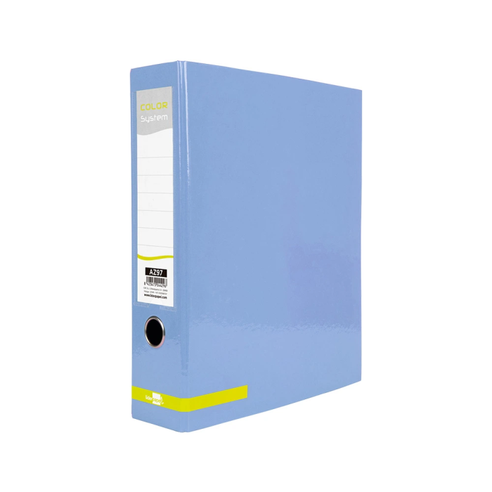 Liderpapel Archivador de Palanca A4 Forrado Celeste, Lomo 80mm, Compresor Metálico 1