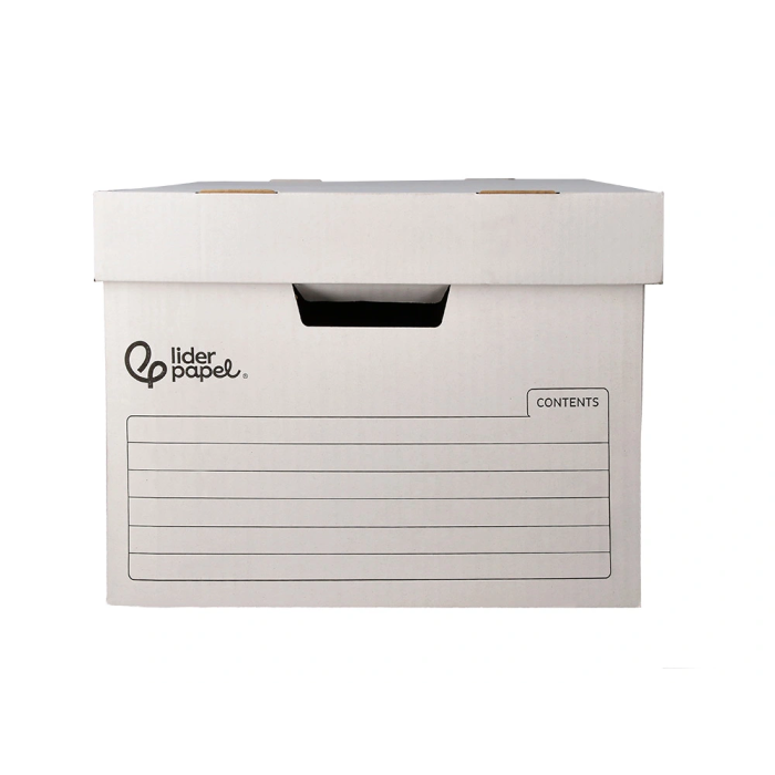 Liderpapel Cajón Contenedor Archivo Automático Cartón Reciclado Folio / Archivadores A-Z 387x333x260mm Kraft 2