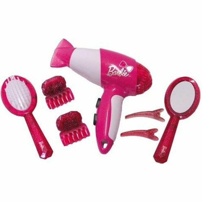 Klein 5790 Barbie Set de Peluquería con Secador de Pelo Electrónico - Accesorios de Juguete 7 Piezas