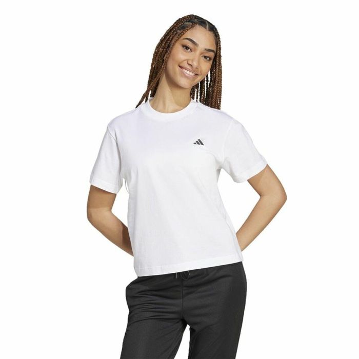Camiseta de Manga Corta Mujer Adidas Essentials Blanco 4