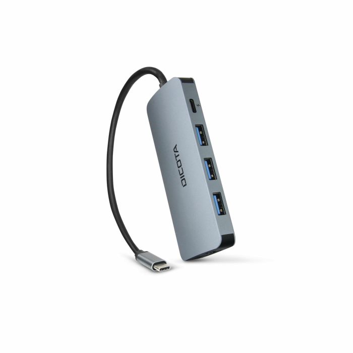 DICOTA D32062 USB-C Multi Hub 8 en 1 con HDMI, RJ-45, 4xUSB, Lector SD/MicroSD, 4K y PD 100W Plata 2
