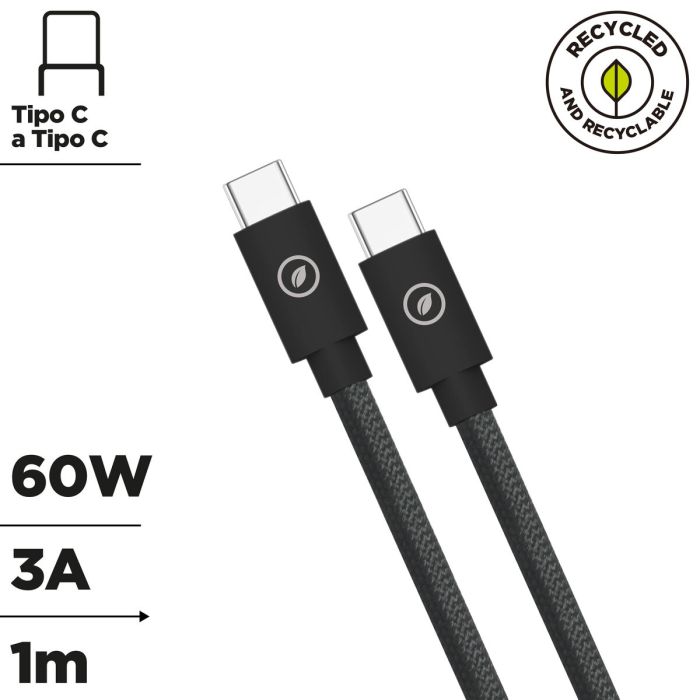 muvit for change cable magnético Tipo C a Tipo C 3A 60W 1m negro 8 muvit for change cable magnético Tipo C a Tipo C 3A 60W 1m negro 8