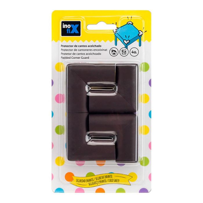 Inofix Protector cantos acolchado marrón 5002-4-001 (blister 4 unid.) - Caucho de espuma flexible 1