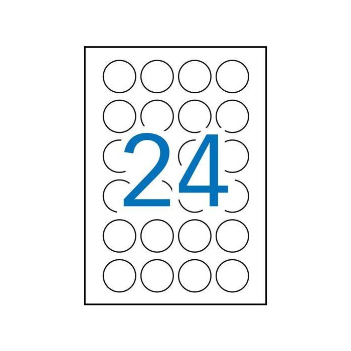 Apli Etiquetas Adhesivas Circulares Ø40 mm Inkjet-Láser 24 X 25H Blanco Apli Etiquetas Adhesivas Circulares Ø40 mm Inkjet-Láser 24 X 25H Blanco