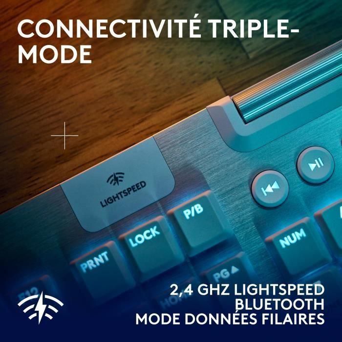 Logitech G LOG5099206121324 Teclado Gaming G915 X Inalámbrico Interruptor Táctil AZERTY Blanco 4