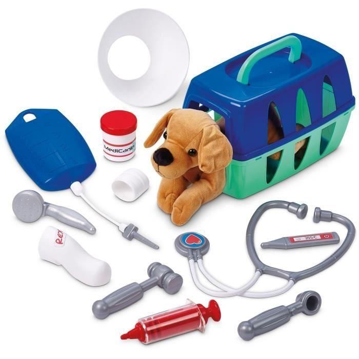 Ecoiffier 1908 Centro veterinario con mesa de exploración, bañera, ducha, escáner y peluche para niños +18 meses 1