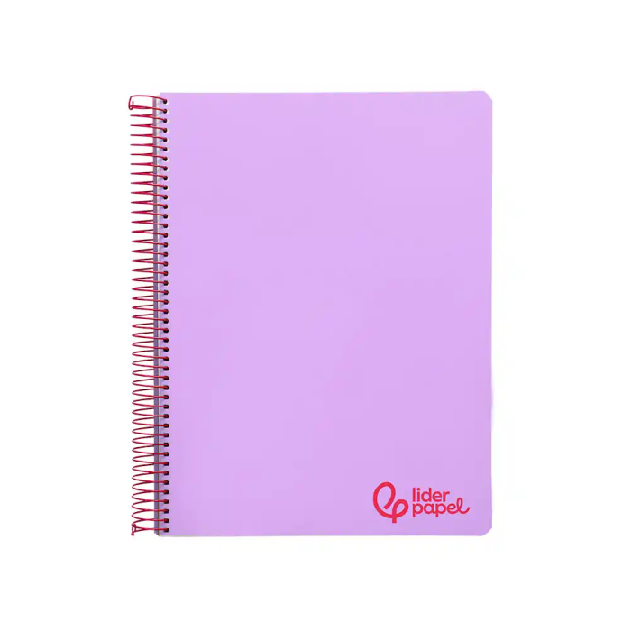 Liderpapel Cuaderno espiral A4 Wonder, tapa plástico, 120 hojas, 90gr, cuadro 5mm, banda, 4 taladros, color lila 1