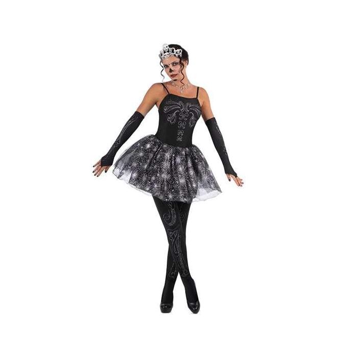 Disfraz bailarina esqueleto tiara, vestido, mitones y mallas talla s Disfraz bailarina esqueleto tiara, vestido, mitones y mallas talla s