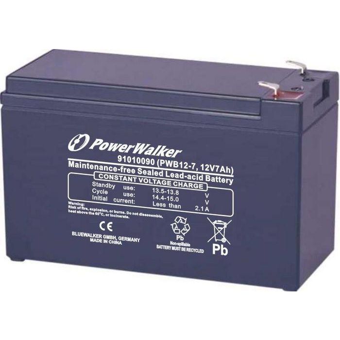 PowerWalker PWB12 Batería 12V 7Ah Ácido Plomo VRLA para UPS