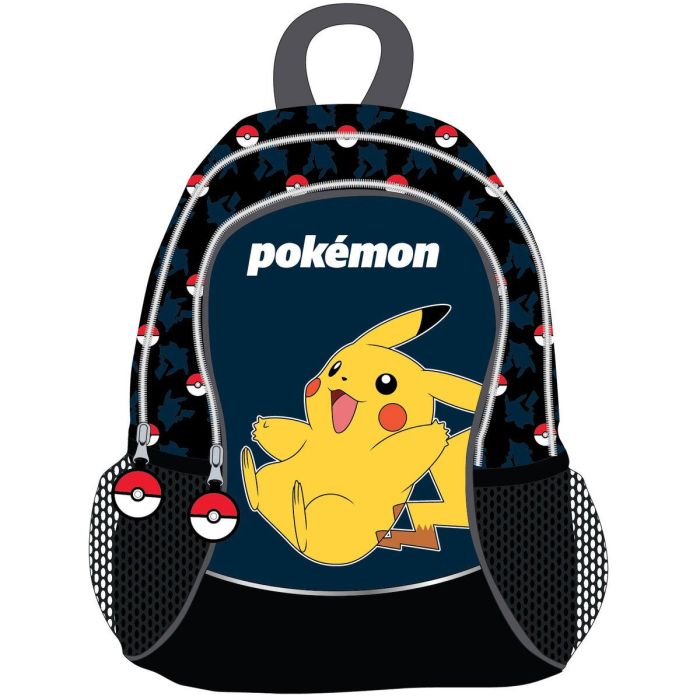 Mochila Escolar Pokémon Pokeball Azul Negro 30 x 40 x 15 cm