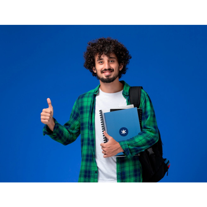 Antartik Cuaderno espiral micro A4 tapa dura forrada 80h 90 gr cuadro 5mm azul oscuro 6