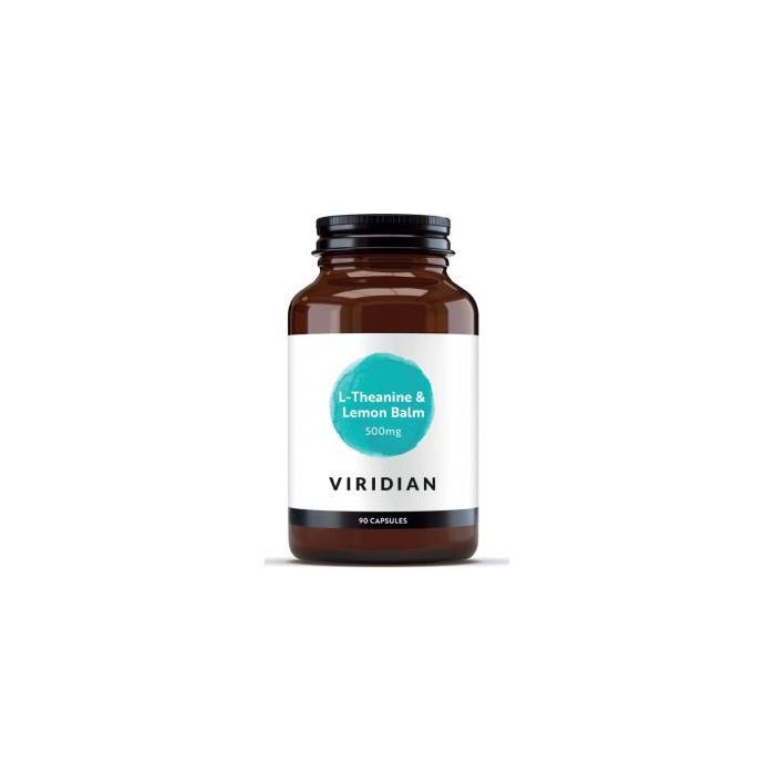 VIRIDIAN L-Teanina y Melisa para Relajación 90 Cápsulas Veganas - Suplemento Antiestrés con Bálsamo de Limón