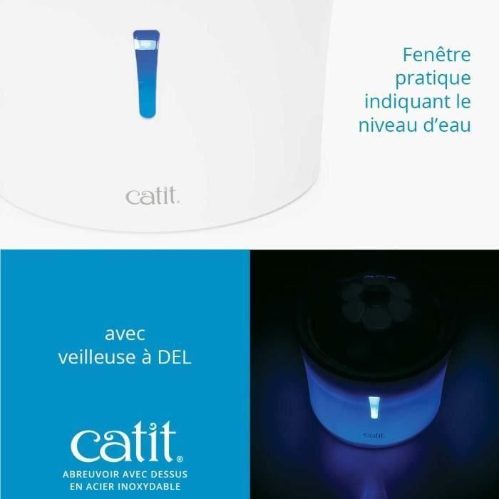 Fuente de agua para gatos Catit Flower - 3 L - Tapa de acero inoxidable - Con LED - Blanca 2 Fuente de agua para gatos Catit Flower - 3 L - Tapa de acero inoxidable - Con LED - Blanca 2