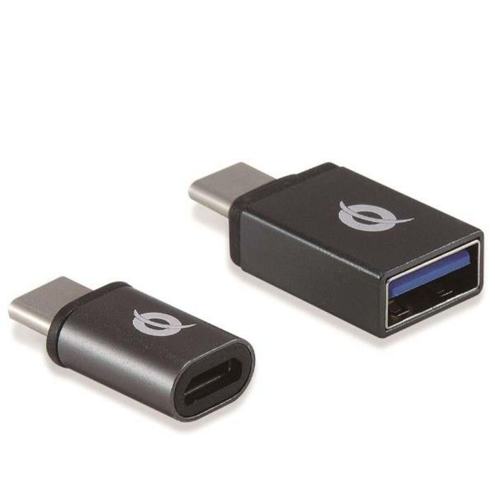 Conceptronic Kit Adaptadores USB Tipo C - USB-C a USB-A 3.0 y Micro USB, Compatible con Smartphones, MacBook, Chromebook Pixel
