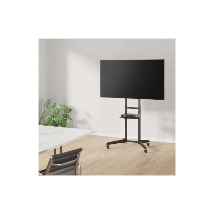AISENS - SOPORTE DE SUELO ECO CON RUEDA, BANDEJA PARA DVD PARA MONITOR/TV 50KG DE 37-70, NEGRO 3 AISENS - SOPORTE DE SUELO ECO CON RUEDA, BANDEJA PARA DVD PARA MONITOR/TV 50KG DE 37-70, NEGRO 3