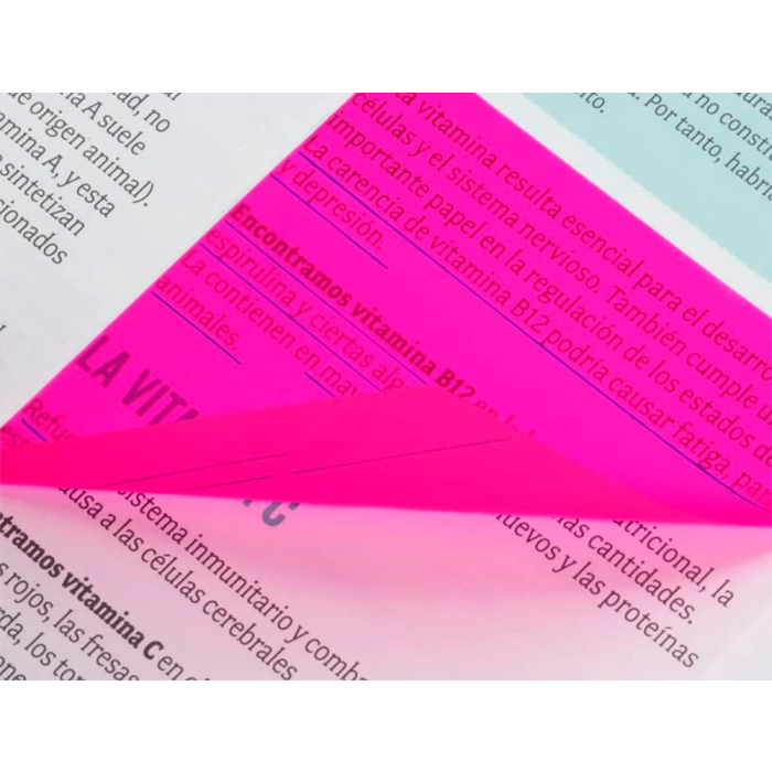 Milan Bloc Notas Adhesivas Removibles Plástico Translúcidas Rosa Fluorescente 76x76 mm 50H 3