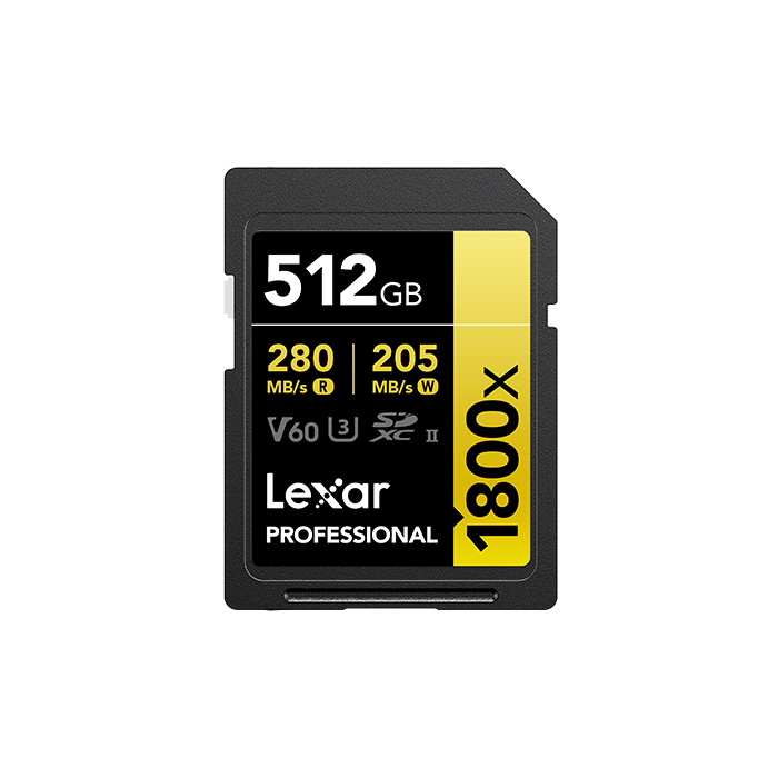 Lexar Professional 1800x 512 GB SDXC UHS-II Clase 10, V60, U3, 280 MB/s, Negro - LSD1800512G-BNNNG 0 Lexar Professional 1800x 512 GB SDXC UHS-II Clase 10, V60, U3, 280 MB/s, Negro - LSD1800512G-BNNNG 0
