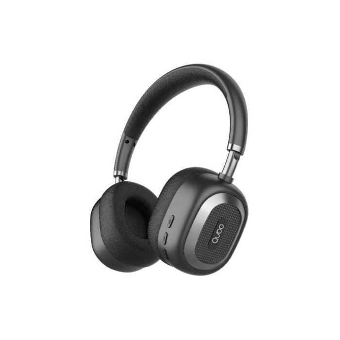 Qubo HD-100 Auriculares Inalámbricos Bluetooth con Micrófono y Control de Volumen Negros para 8h de Música