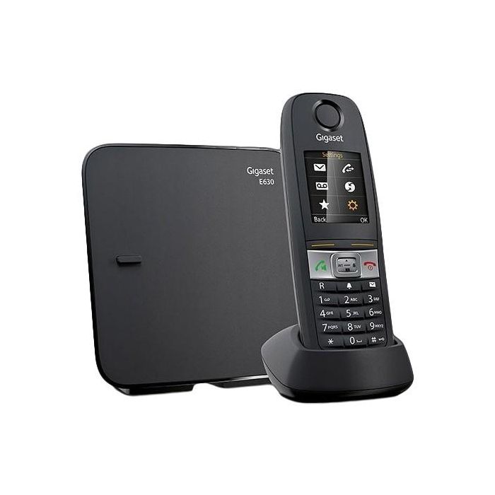 Gigaset E630 Teléfono DECT con Altavoz, Identificador de Llamadas y Conexión Inalámbrica, Color Negro