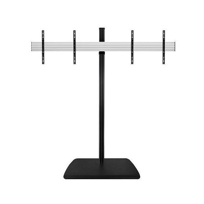 B-Tech BTF845 Soporte de Suelo System X Universal para 2 Pantallas de Videoconferencia, 1.8m, 47-55 pulgadas, VESA 600x400, 25kg, Negro