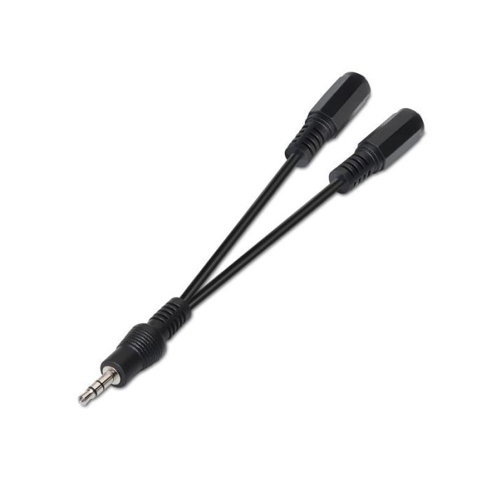 Nanocable 10.24.1200 Cable Estéreo Jack 3.5 Macho a 2x Jack 3.5 Hembra 15 cm Negro 1