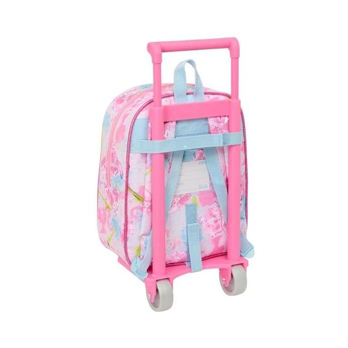 Mochila Escolar con Ruedas Barbie Painterly Rosa Azul cielo 22 x 27 x 10 cm 1