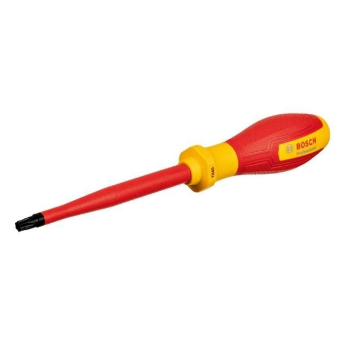 Bosch AAAKI07740 Destornillador VDE TX40x125 aislado 1000 V, mango de elastómero termoplástico antideslizante